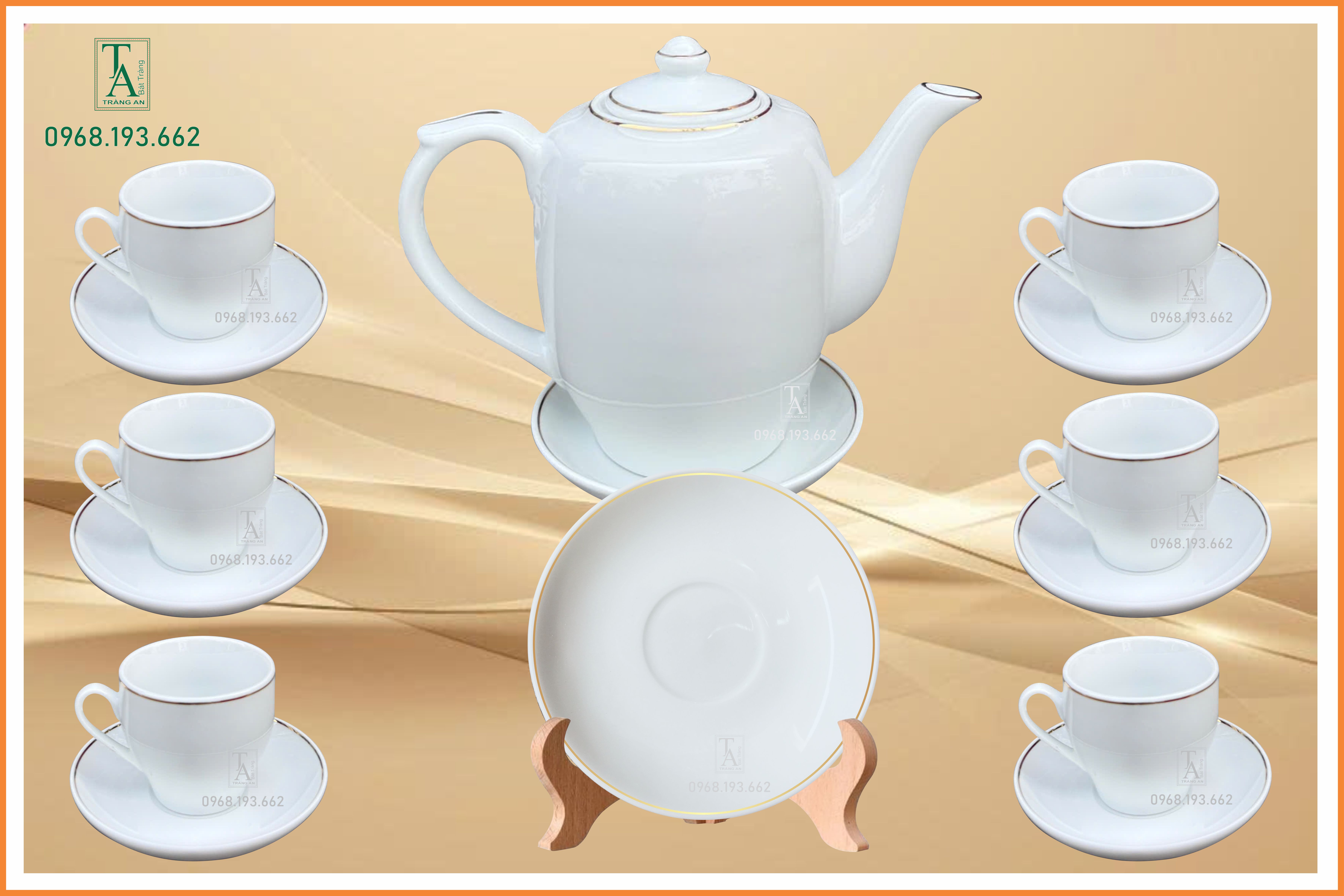 Bộ ấm chén bát tràng cao cấp chính hãng